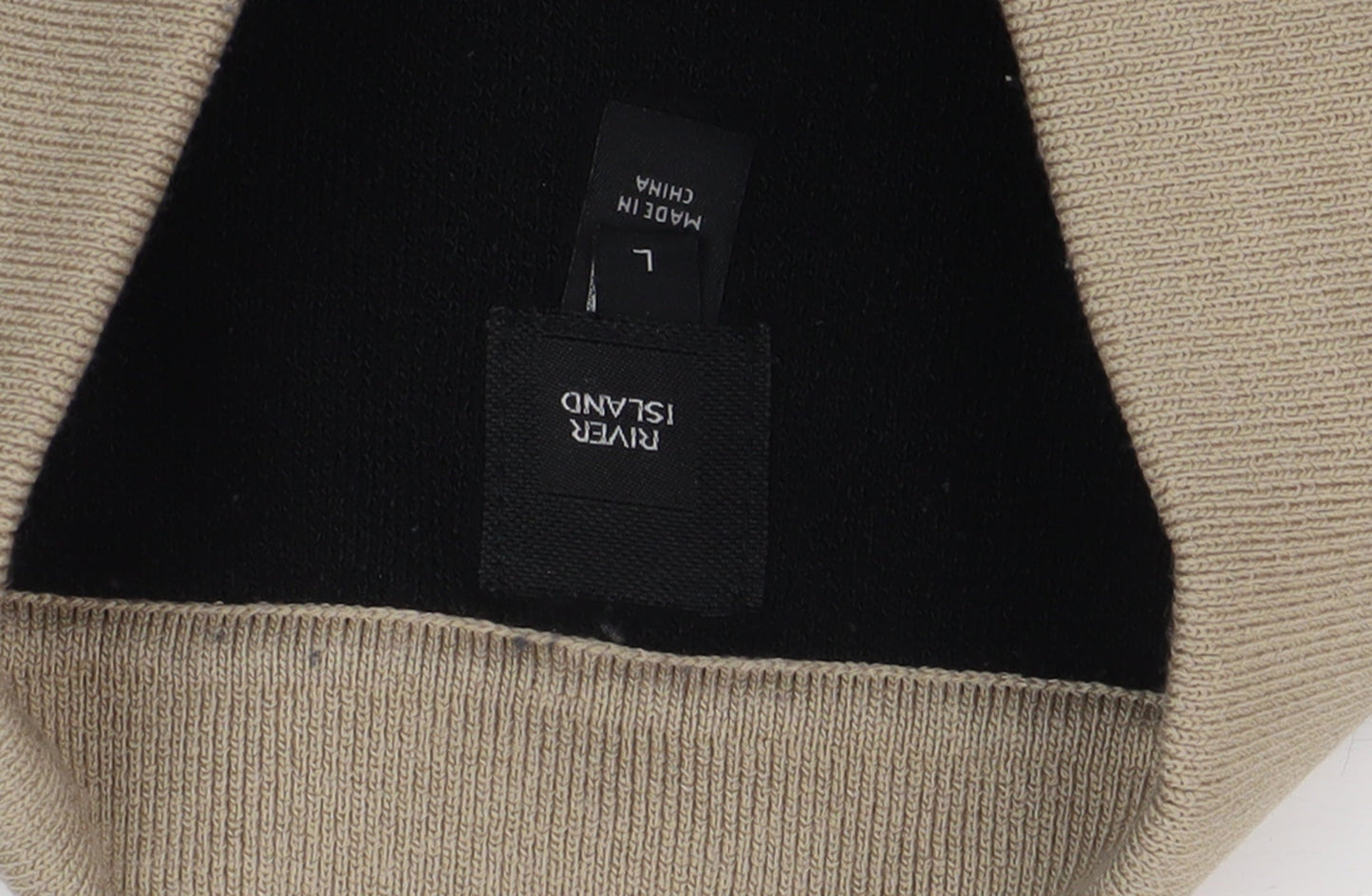 River Island Men's Black Collared Pullover Jumper L