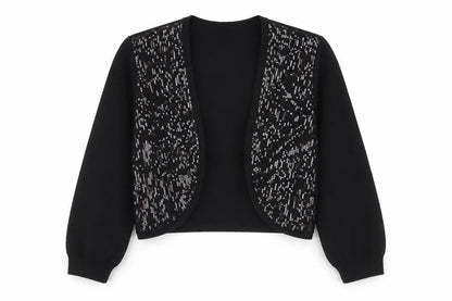 M&Co Women's Black Cardigan UK 12, Sequin Accents