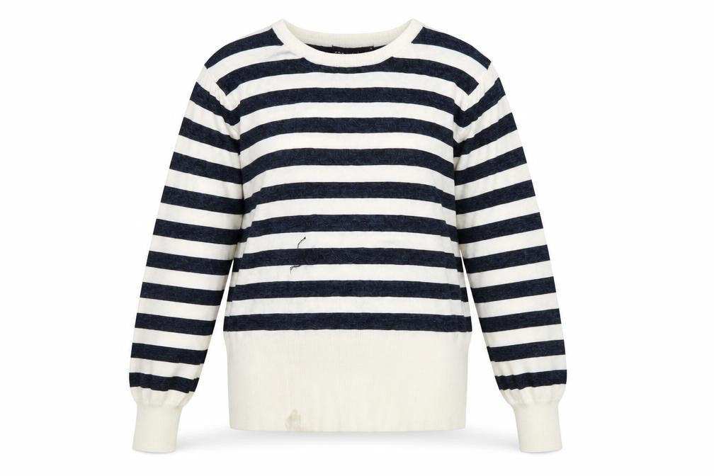 Marks and Spencer Women's Black Striped Pullover Jumper M