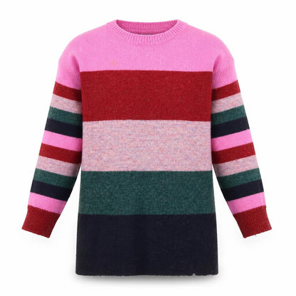 Next Girls Multicoloured Pullover Jumper, Size 7, Striped
