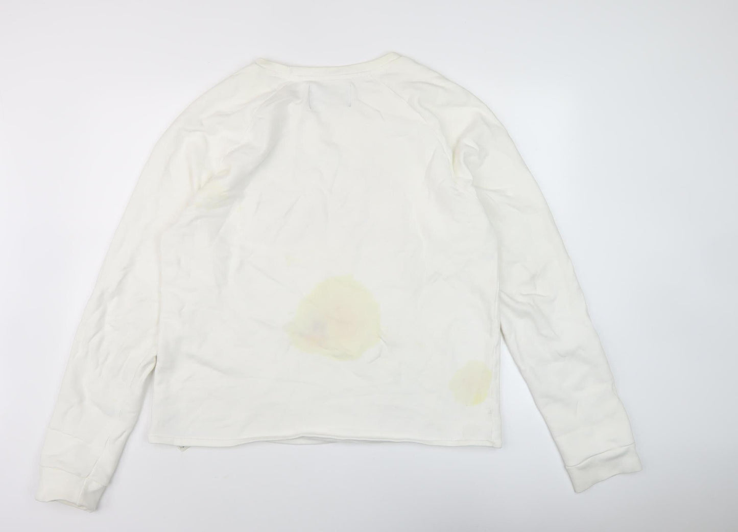 Zara Men White XL Retro Logo Sweatshirt