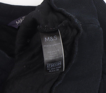 Womens UK Size 16 Marks and Spencer Black Pullover Sweatshirt