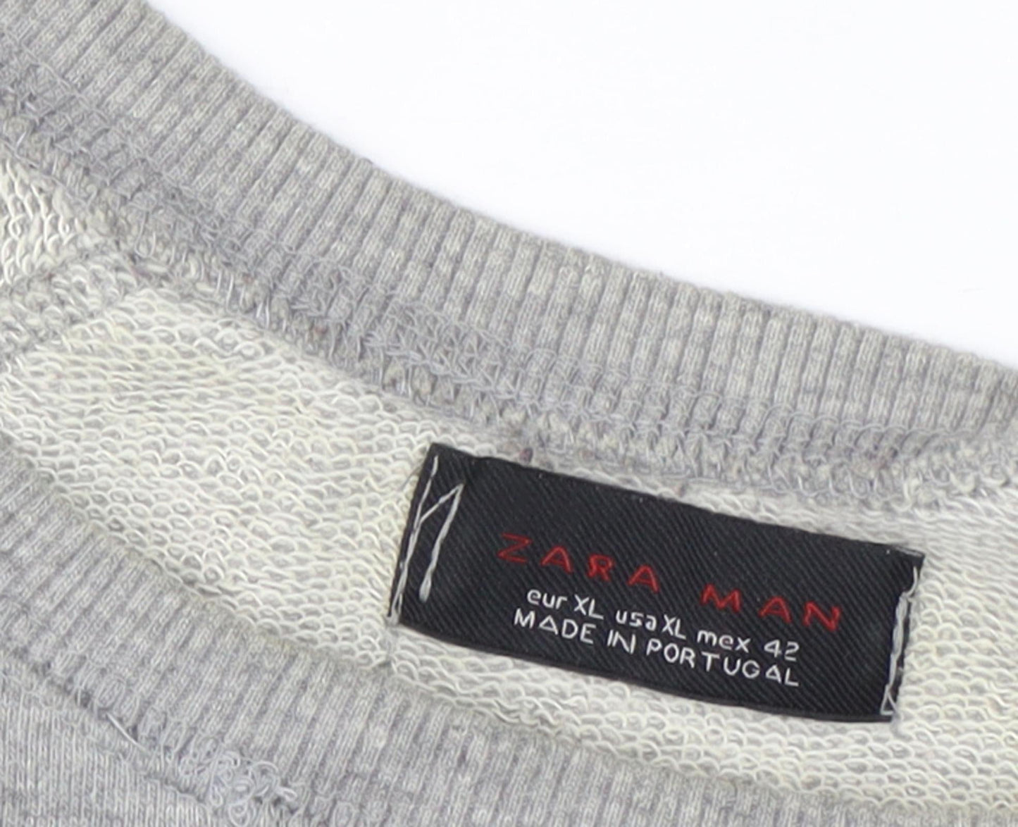 Zara Men's Grey Winter Geometric Pullover Sweatshirt XL