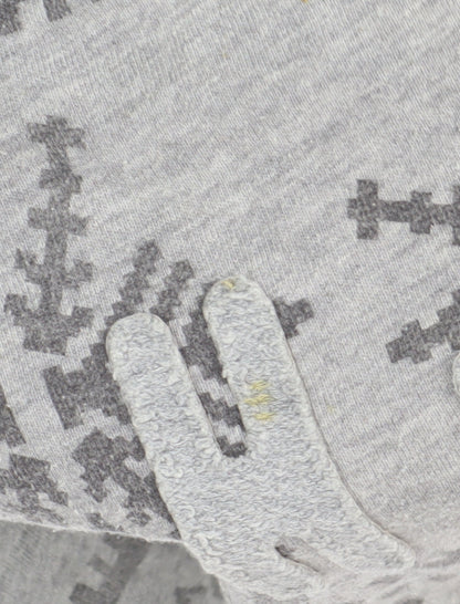 Zara Men's Grey Winter Geometric Pullover Sweatshirt XL