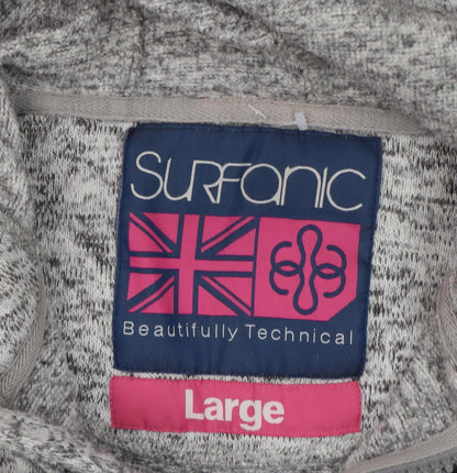 Surfanic Men's Grey Full Zip Hoodie, Large