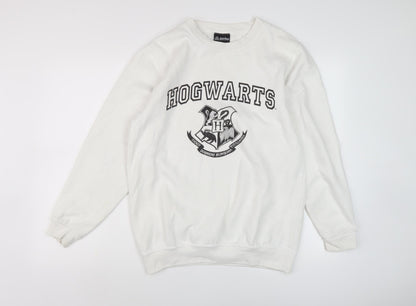 In The Style Women's White Hogwarts Pullover Sweatshirt Size 6