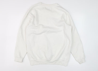 In The Style Women's White Hogwarts Pullover Sweatshirt Size 6