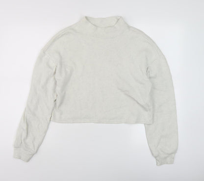 Gildan Women's White XS Mock Neck Fleece Sweatshirt