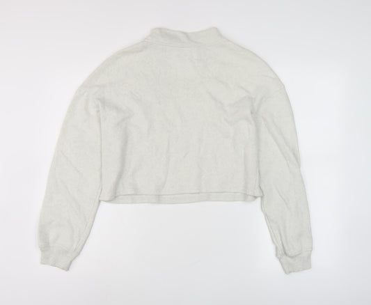 Gildan Women's White XS Mock Neck Fleece Sweatshirt