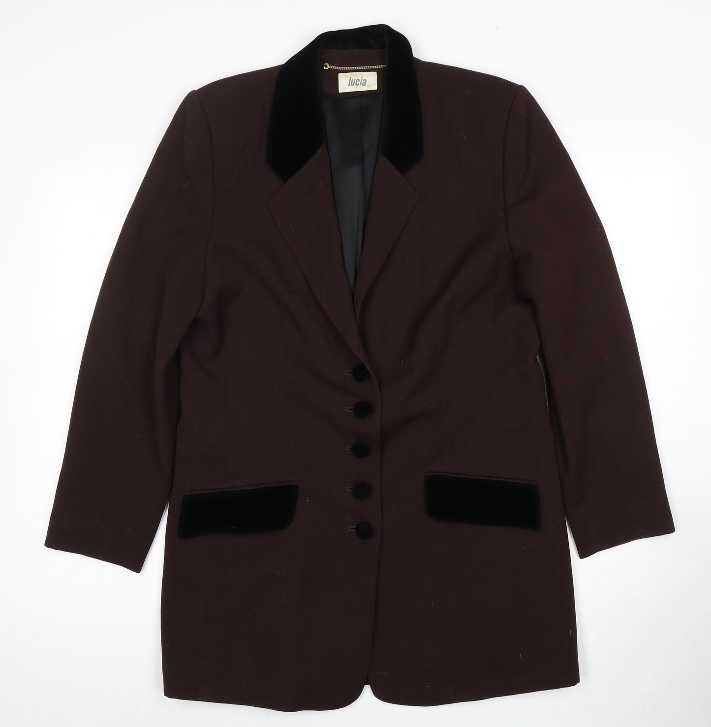 Lucia Women's Brown Tuxedo Blazer Size 12
