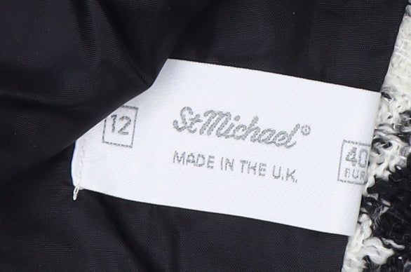 St Michael Women's Black Houndstooth Blazer, Size 12