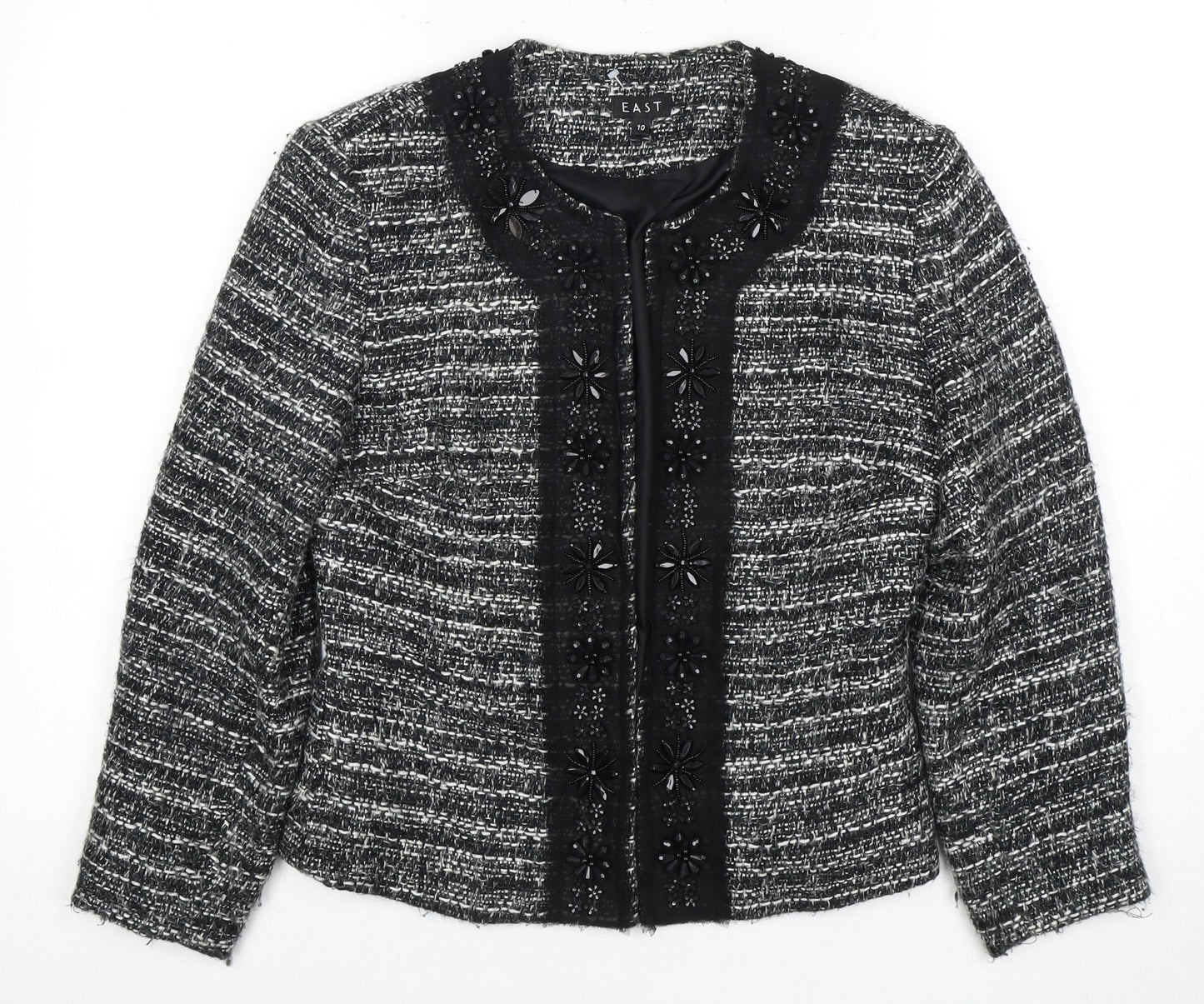 East Women's Black Boucle Jacket Size 10
