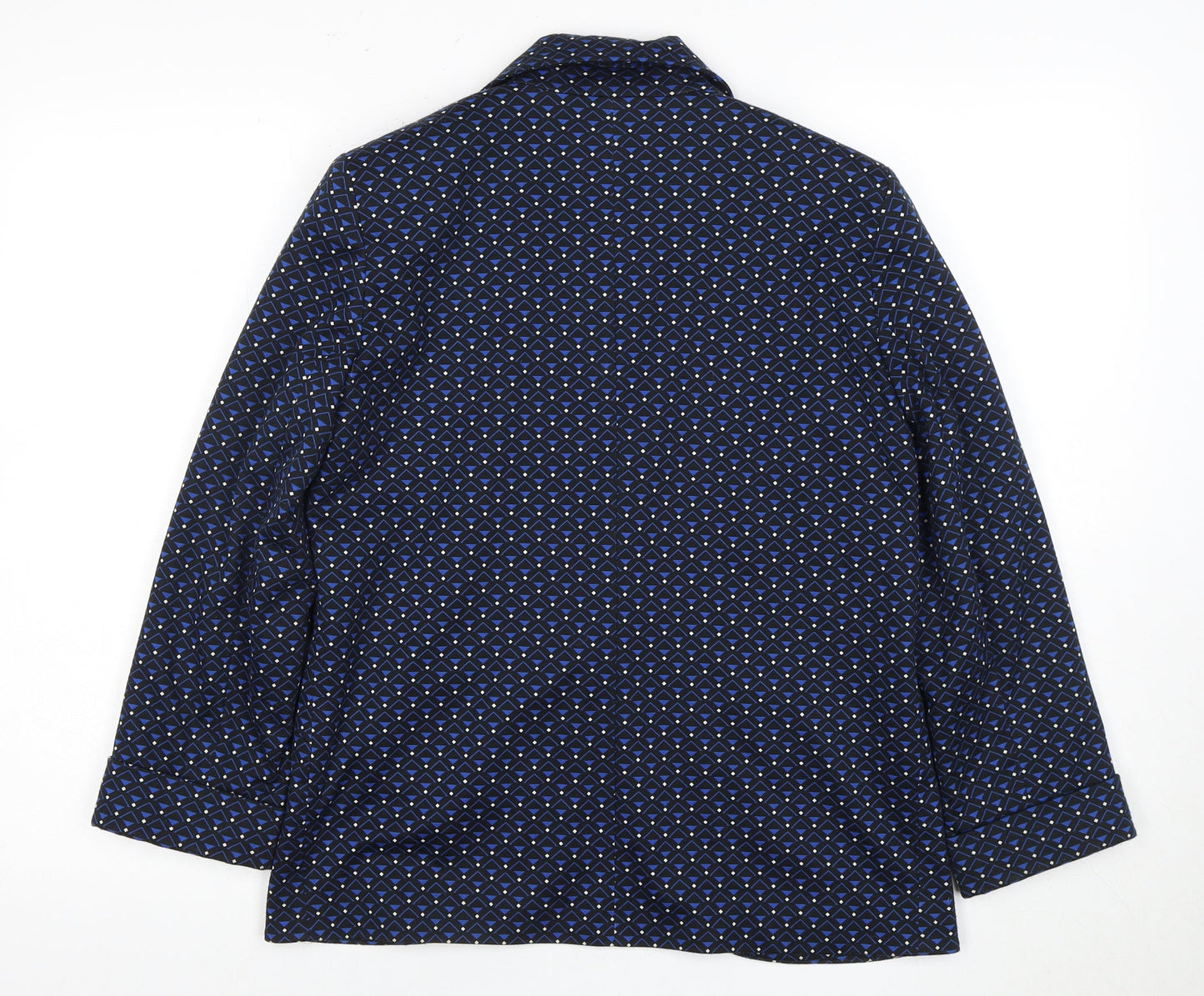 Topshop Women's Blue Geometric Blazer Size 10