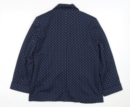 Topshop Women's Blue Geometric Blazer Size 10