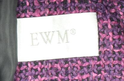 EWM Women's Purple Blazer Size 12 Bouclé Houndstooth