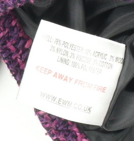 EWM Women's Purple Blazer Size 12 Bouclé Houndstooth
