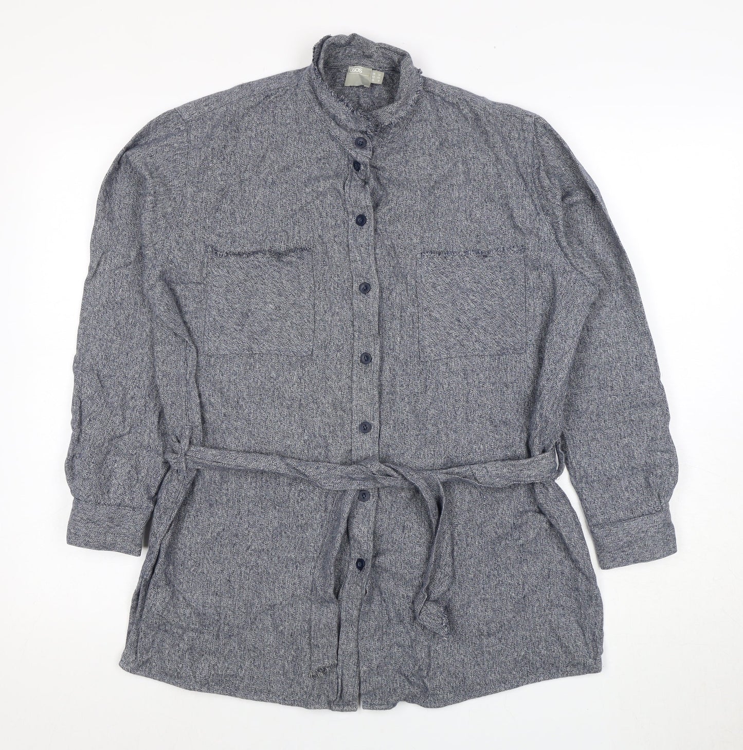 Womens UK Size 12 ASOS Blue Basic Button-Up