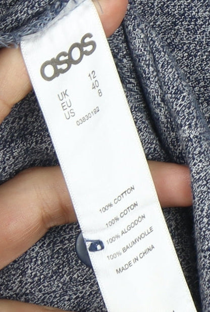 Womens UK Size 12 ASOS Blue Basic Button-Up