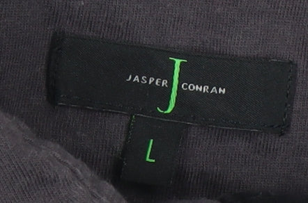 Jasper Conran Men's Grey Striped Polo Shirt L