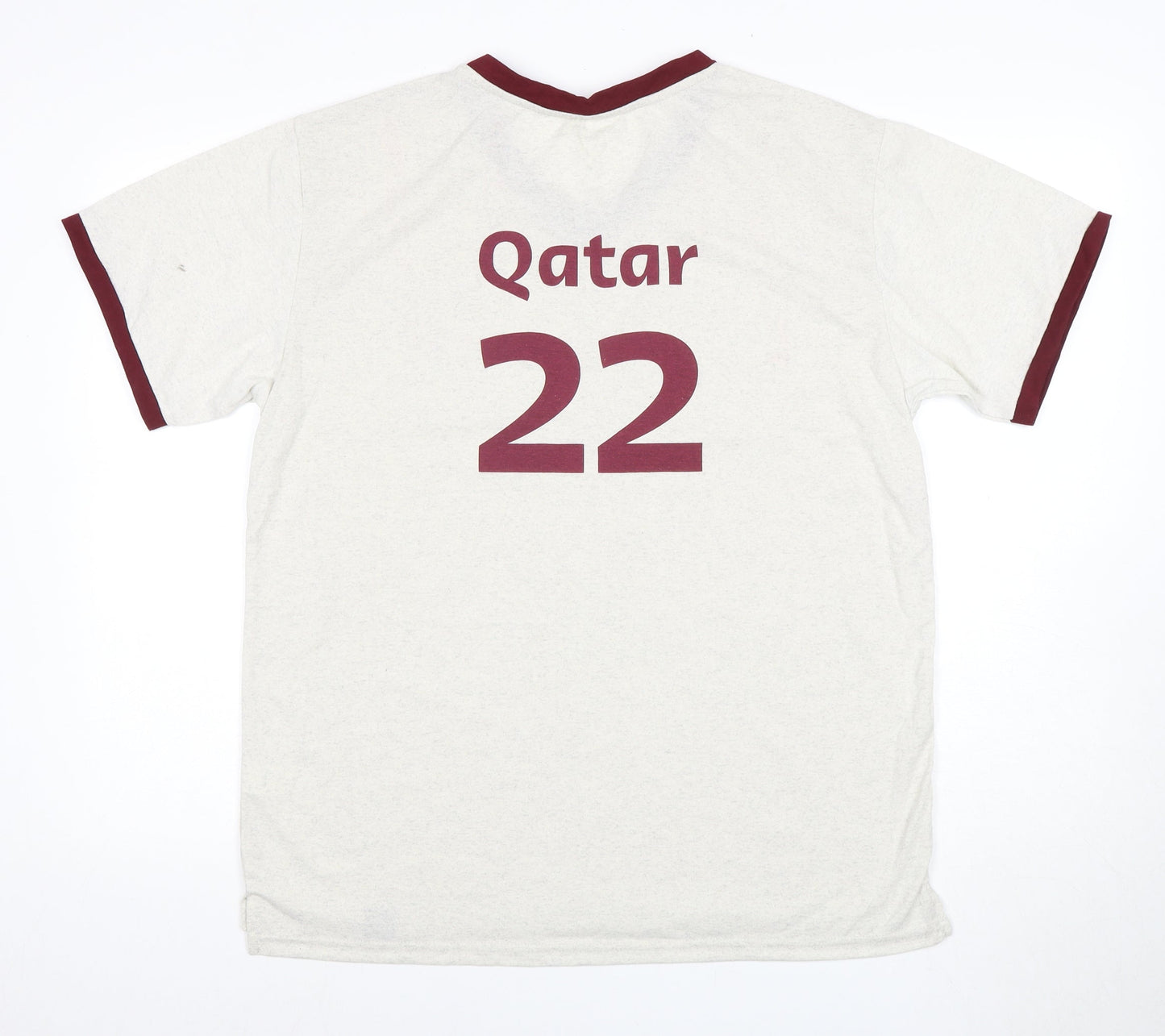 Qatar Airways Men's M White V-Neck T-Shirt