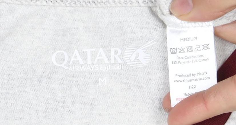 Qatar Airways Men's M White V-Neck T-Shirt