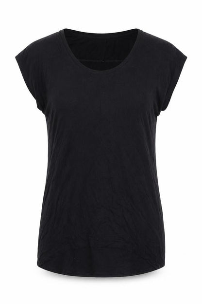 CHIP Women's Black Sleeveless Basic T-Shirt, Size S