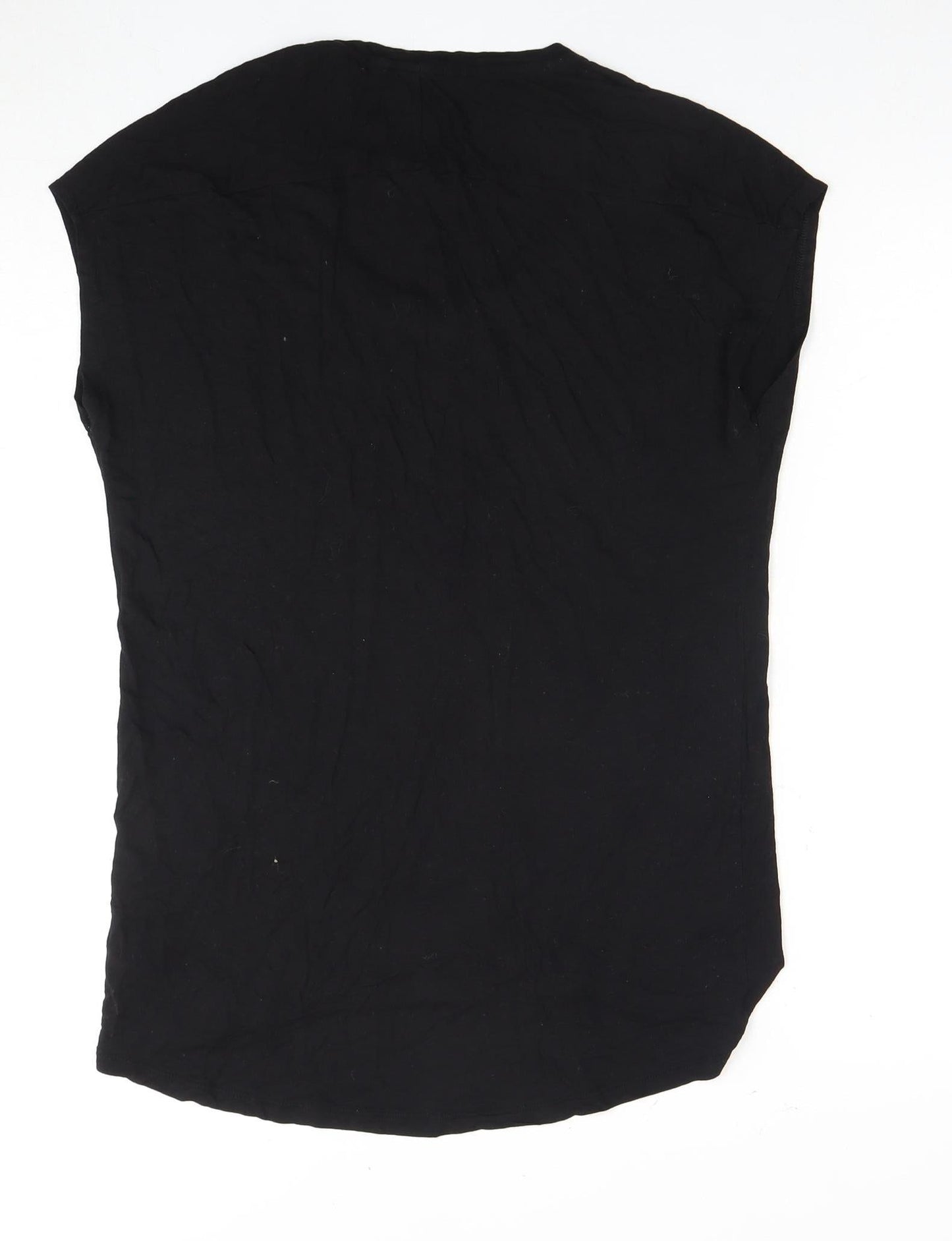 CHIP Women's Black Sleeveless Basic T-Shirt, Size S