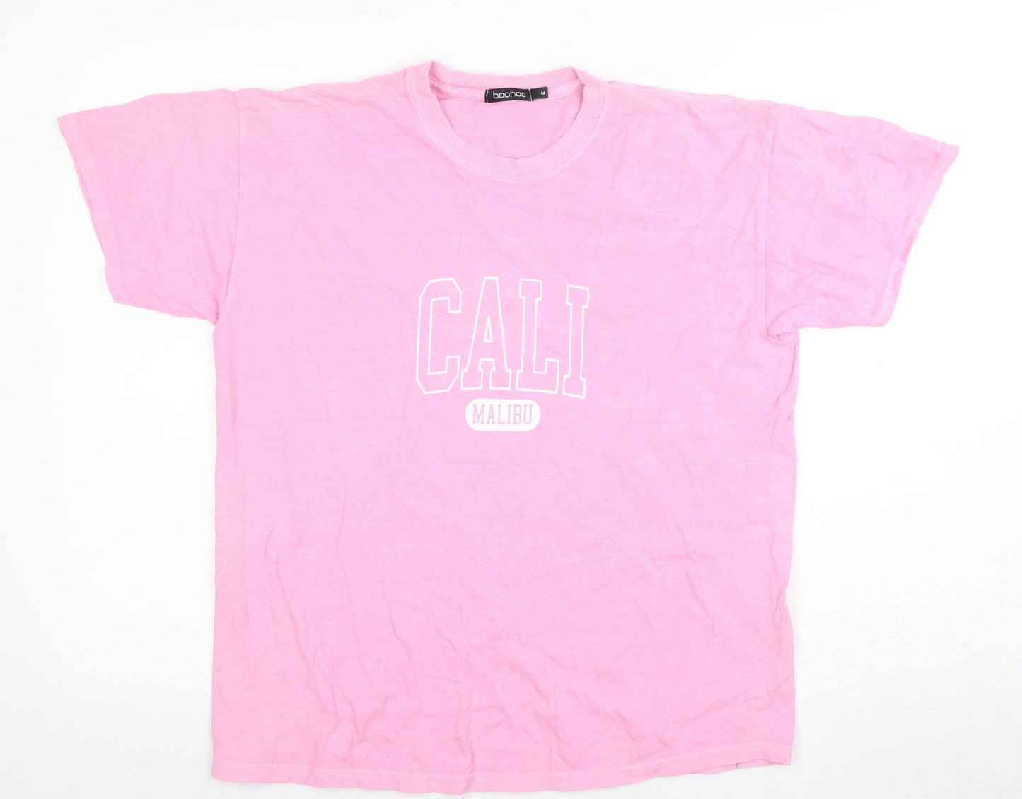 Boohoo Women's Pink M T-Shirt Casual Crew Neck