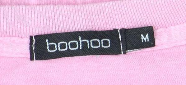 Boohoo Women's Pink M T-Shirt Casual Crew Neck