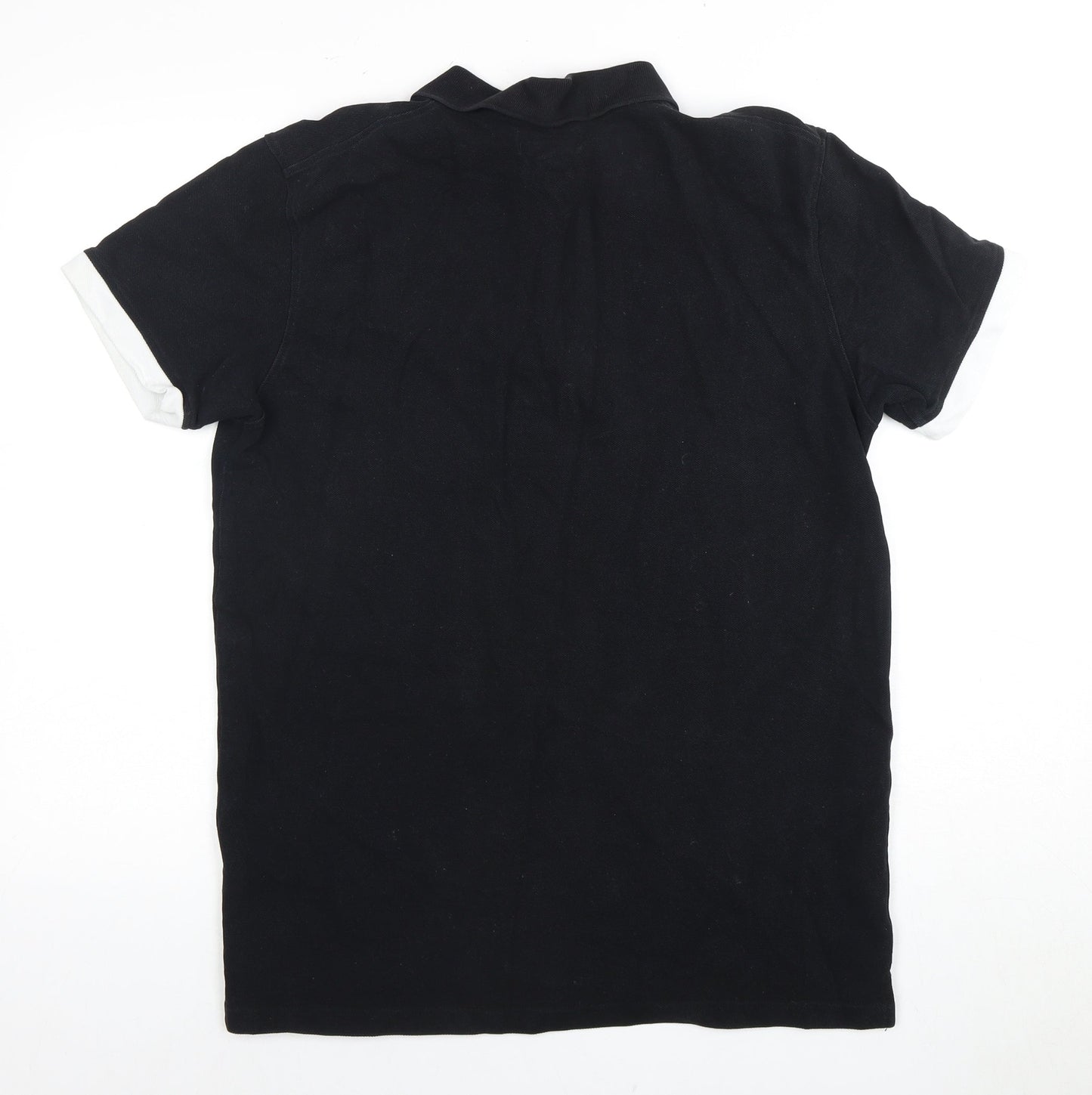 LODING Men's Black Polo Shirt XL Collared Short Sleeve