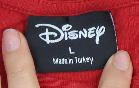 Mens UK Size L Disney Red  T-Shirt