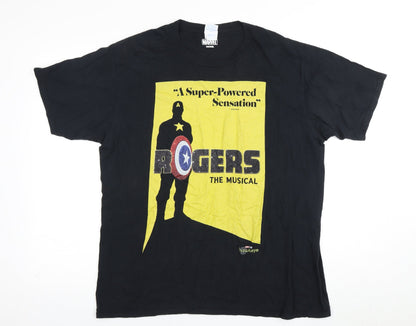 Marvel Men's Black Captain America Graphic T-Shirt, L