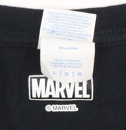 Marvel Men's Black Captain America Graphic T-Shirt, L