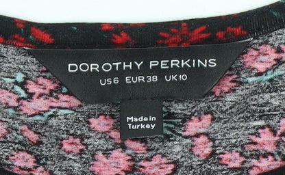 Dorothy Perkins Women's Black Floral A-Line Dress