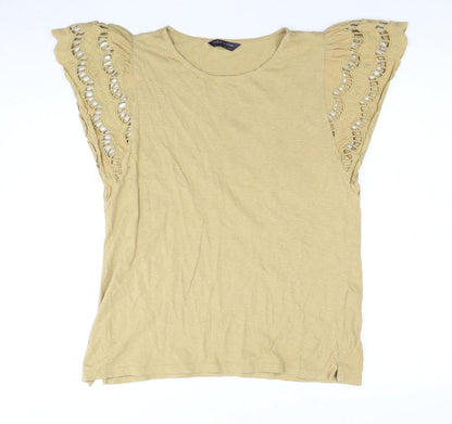 Womens UK Size 12 Marks and Spencer Beige Basic Top