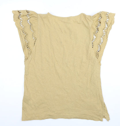 Womens UK Size 12 Marks and Spencer Beige Basic Top