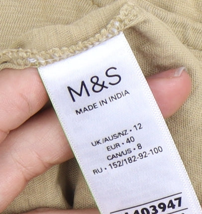 Womens UK Size 12 Marks and Spencer Beige Basic Top