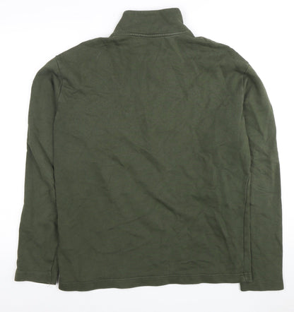 Mens UK Size M Selected Homme Green 1/4 Zip Sweatshirt