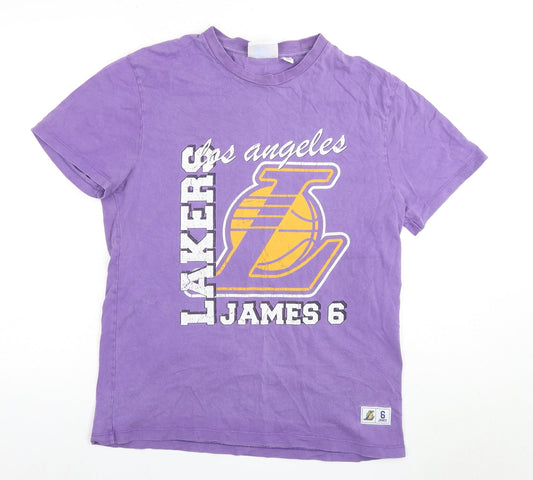 NBA Men's Purple Lakers T-Shirt, Medium, Sports Style