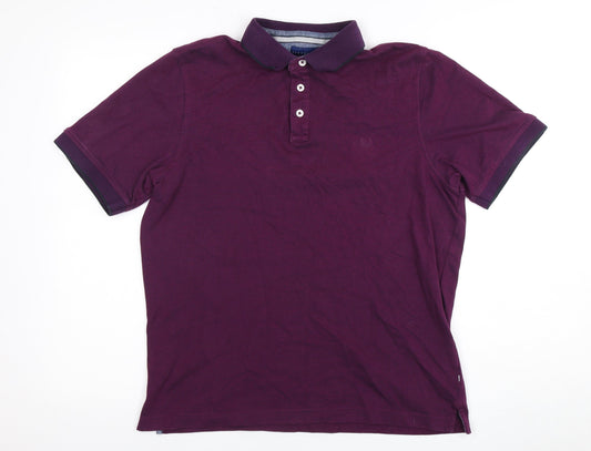 Lincoln Men's Purple Polo Shirt Medium
