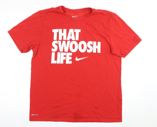 Nike Men's Red Graphic Print Athletic T-Shirt L
