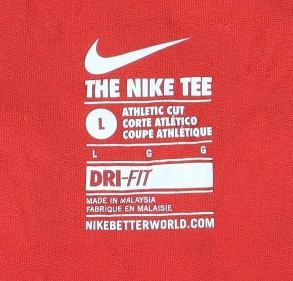 Nike Men's Red Graphic Print Athletic T-Shirt L