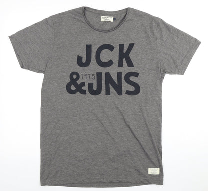 Mens UK Size L JACK & JONES Grey  T-Shirt