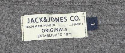 Mens UK Size L JACK & JONES Grey  T-Shirt
