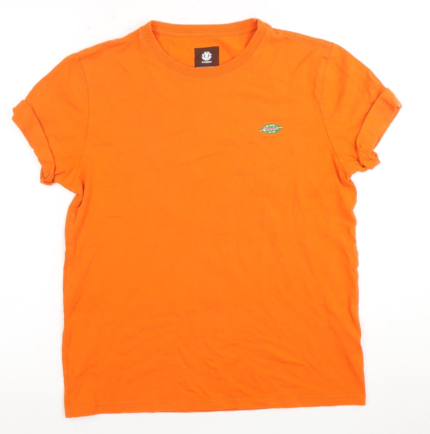 Womens UK Size 14 Element Orange Basic T-Shirt