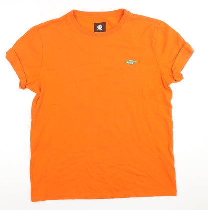 Womens UK Size 14 Element Orange Basic T-Shirt