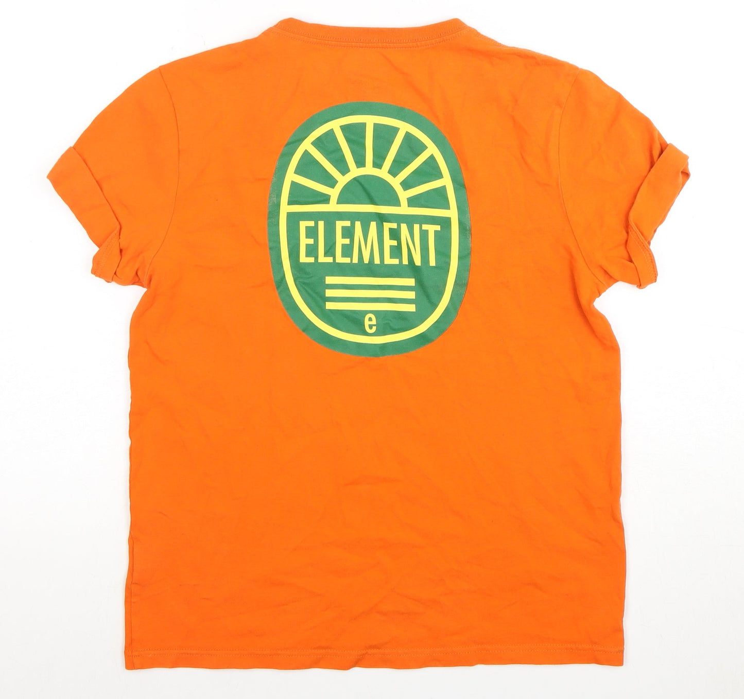 Womens UK Size 14 Element Orange Basic T-Shirt