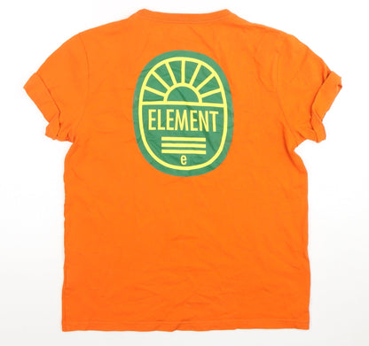 Womens UK Size 14 Element Orange Basic T-Shirt