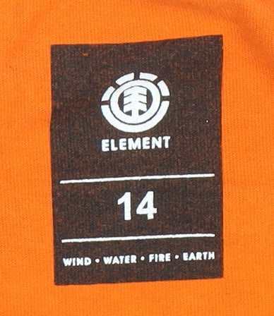 Womens UK Size 14 Element Orange Basic T-Shirt