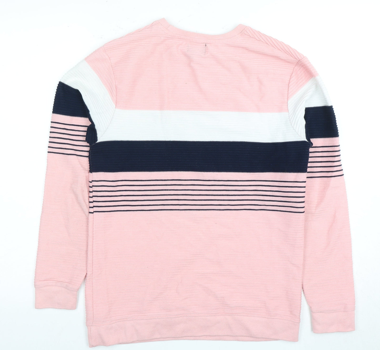 BRYSKY Men’s Pink Striped Pullover Jumper L